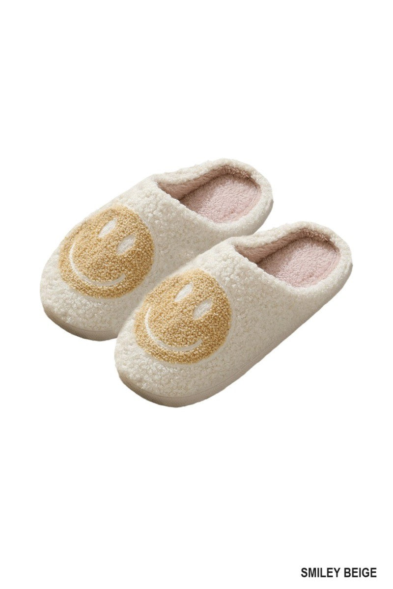 SMILEY PLUSH COZY SLIPPERS