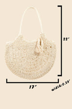 Load image into Gallery viewer, Straw Braided Semi Circle Tote Bag
