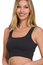Load image into Gallery viewer, SEAMLESS RIBBED SQUARE NECK CROPPED TANK TOP
