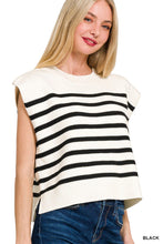 Load image into Gallery viewer, Oversized Crew Neck Stripe Sweater Vest
