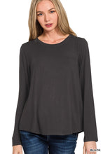Load image into Gallery viewer, Flowy Round Hem Rayon Long Sleeve Top
