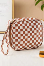 Load image into Gallery viewer, CHECKERED COSMETIC MAKEUP TRAVEL CASE
