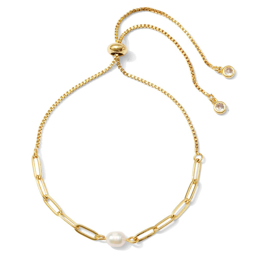 Link Chain Pearl Pulley Bracelet