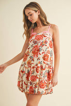 Load image into Gallery viewer, Floral Print Bubble Hem Adjustable Straps Dress
