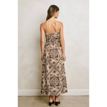 Load image into Gallery viewer, Paisley Scarf Rattan Belt Strapless Maxi Dress
