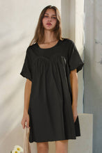 Load image into Gallery viewer, Poplin &amp; Knit Jersey Babydoll Mini Dress
