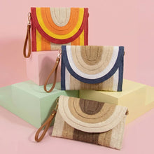 Load image into Gallery viewer, Arch Woven Straw Envelope Clutch
