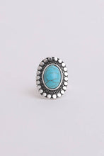 Load image into Gallery viewer, Oval Cut Adjustable Turquoise Ring
