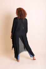 Load image into Gallery viewer, Breezy Beauty: Frayed Trim Kimono Summer Cover-Up 🪭
