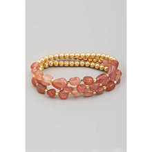 Load image into Gallery viewer, Stone And Metallic Beaded Bracelet Set
