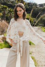 Load image into Gallery viewer, Crochet Floral Petal Kimono Wrap
