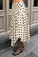 Load image into Gallery viewer, POLKA DOT DROP WAIST HANDKERCHIEF MIDI SKIRT
