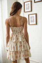 Load image into Gallery viewer, FLORAL TIERED MINI DRESS

