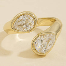 Load image into Gallery viewer, Double Pear Bezel Cz Open Ring
