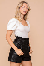 Load image into Gallery viewer, Puff Sleeve Sweater Ribbed Knit Top
