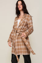 Load image into Gallery viewer, Plaid Print Open Front Cozy Coat
