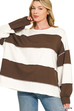 Load image into Gallery viewer, French Terry Color Block Exposed Seam Top
