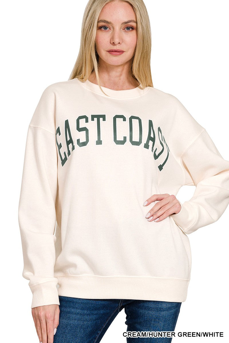 EAST COAST PRINTED FLEECE ROUND NECK SWEATSHIRTS
