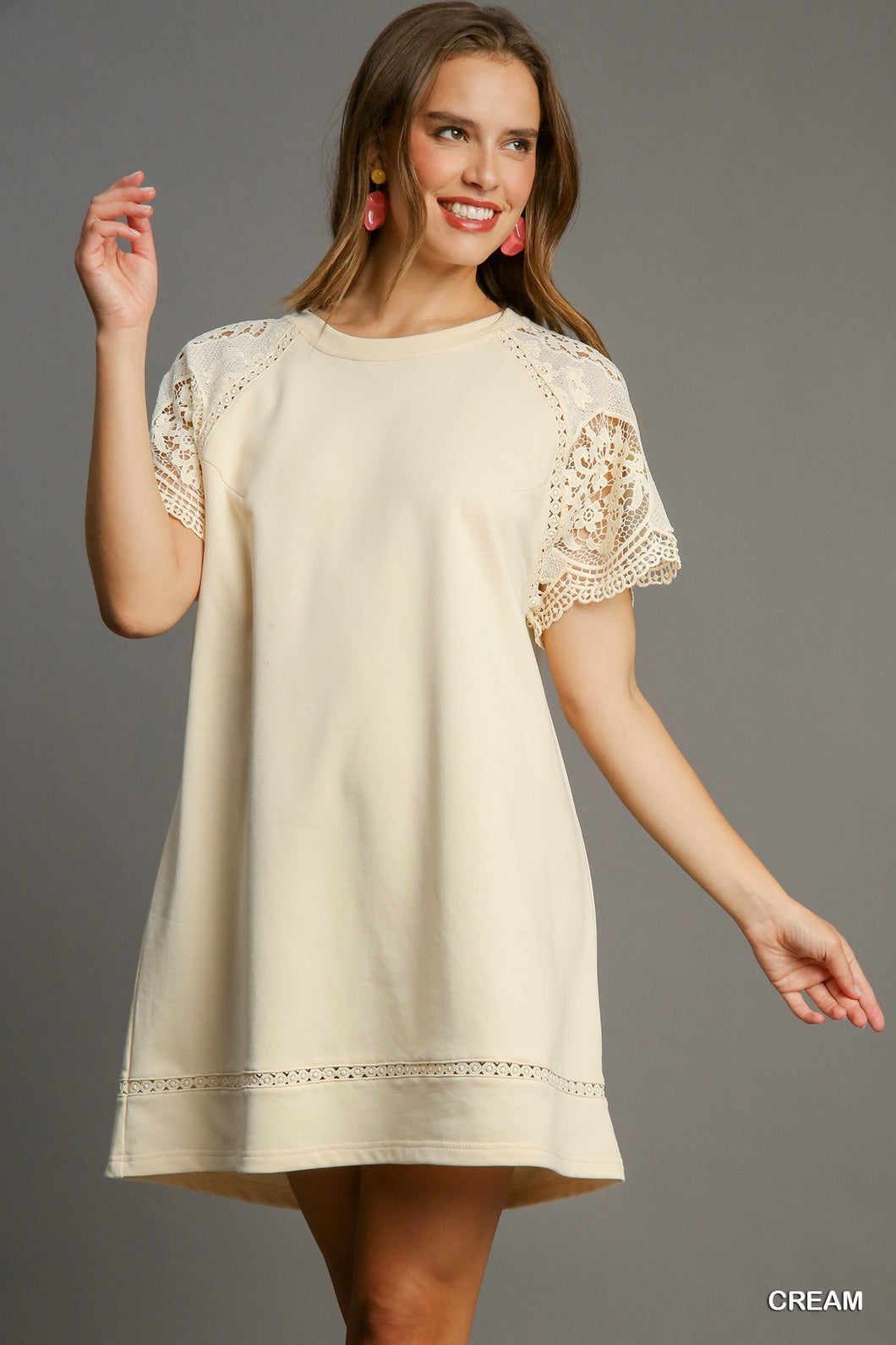 Cream Terry Dress