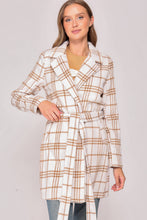 Load image into Gallery viewer, Plaid Print Open Front Cozy Coat
