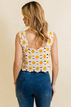 Load image into Gallery viewer, Spring Daisy Crochet Crop Top
