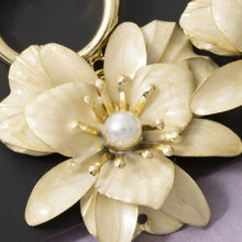 Load image into Gallery viewer, Layered Flower And Pearl Hoop Drop Earrings
