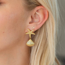 Load image into Gallery viewer, Starfish and Shell Statement Earrings
