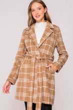 Load image into Gallery viewer, Plaid Print Open Front Cozy Coat
