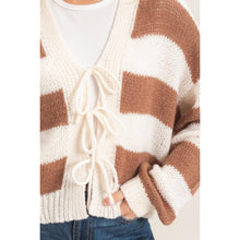 Load image into Gallery viewer, Striped V-Neck Sweater Cardigan
