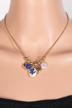 Load image into Gallery viewer, Floral Ceramic Pearl And Heart Charms Chain Necklace
