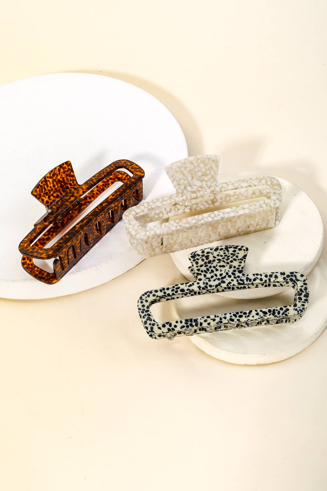 Pattern Rectangle Hair Claw