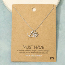 Load image into Gallery viewer, Gold Dipped Anchor And Wheel Charms Necklace

