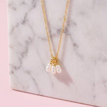 Load image into Gallery viewer, 18K Gold Dipped Triple Pearl Charm Necklace

