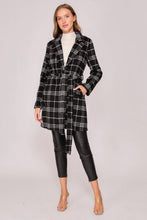 Load image into Gallery viewer, Plaid Print Open Front Cozy Coat
