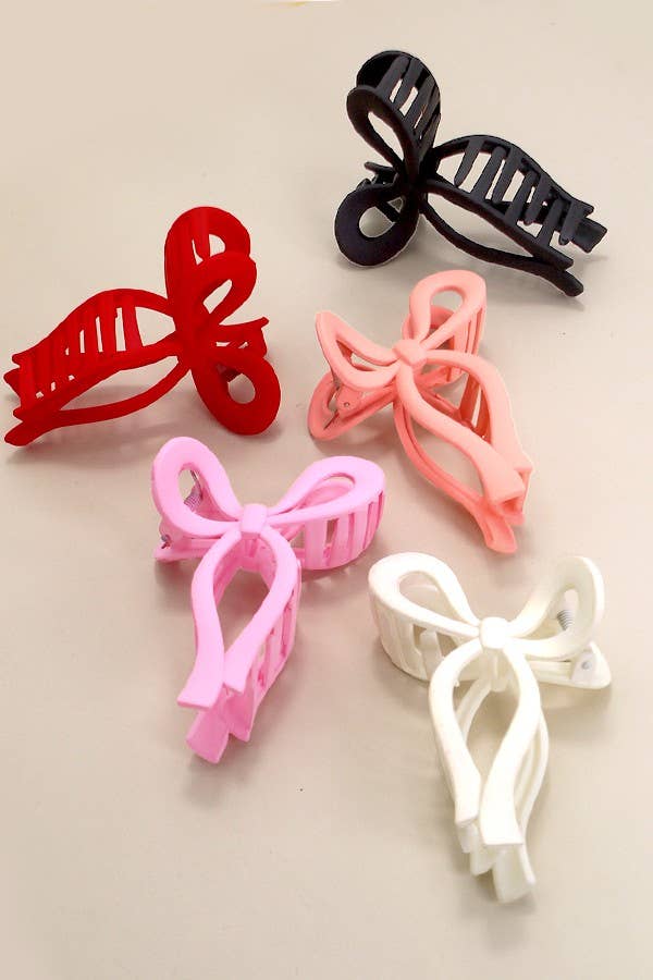 MATTE BOW HAIR CLAW CLIPS