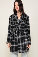 Load image into Gallery viewer, Plaid Print Open Front Cozy Coat
