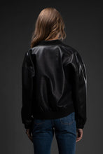 Load image into Gallery viewer, ZIP UP FAUX LEATHER BOMBER JACKET
