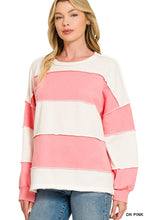 Load image into Gallery viewer, French Terry Color Block Exposed Seam Top
