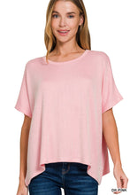 Load image into Gallery viewer, RIBBED STRIPED OVERSIZED SHORT SLEEVE TOP
