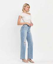 Load image into Gallery viewer, High Rise Raw Hem Wide Leg Jeans
