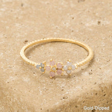 Load image into Gallery viewer, Delicate Gold Dipped Cz Floral Ring
