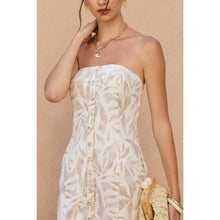 Load image into Gallery viewer, Tropical Leaf Button Placket Strapless Mini Dress
