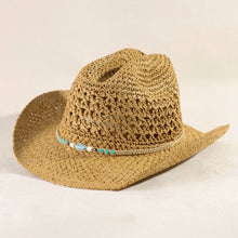 Load image into Gallery viewer, Braided Beads Straw Cowboy Hat
