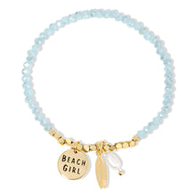 Load image into Gallery viewer, Beach Girl + Surfboard Stretch Bracelet
