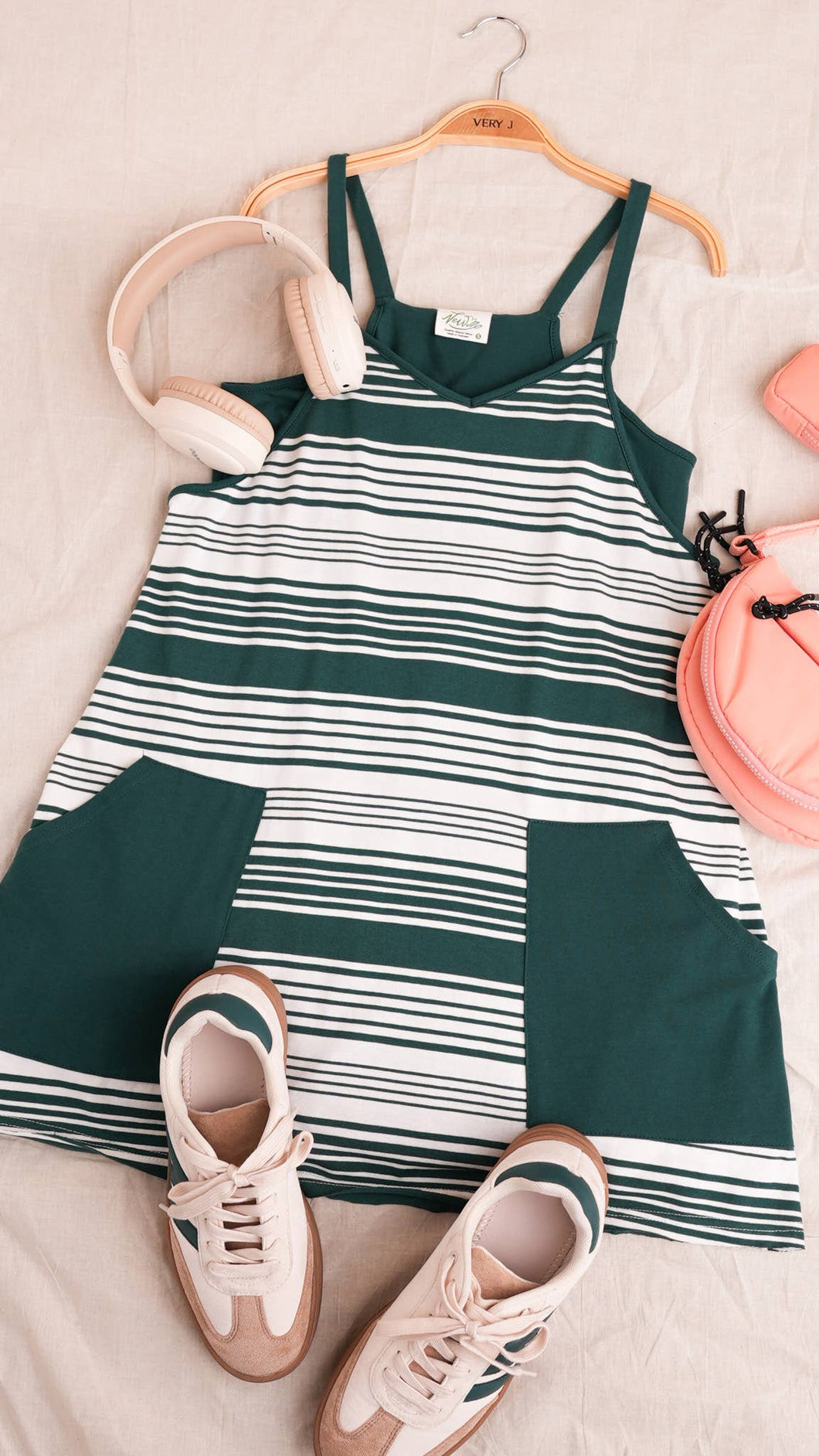 Striped Mini Dress W/ Shorts