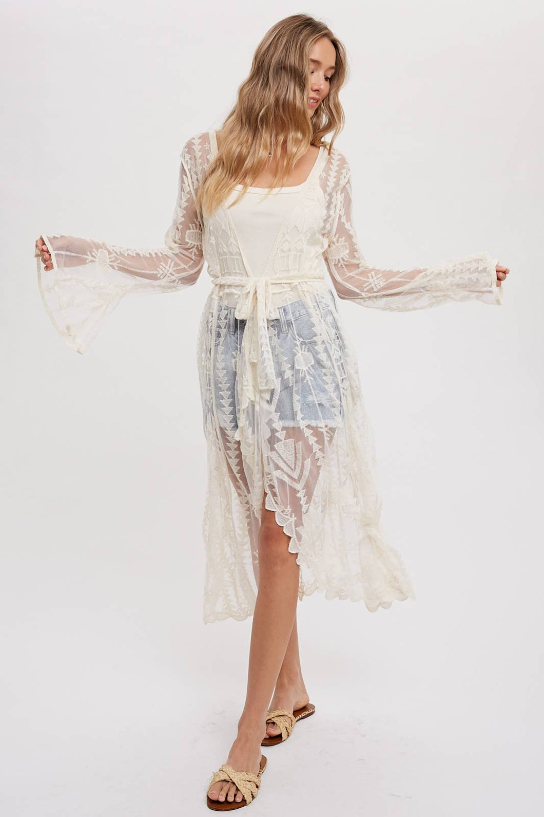 BOHO EMBROIDERY LACE DUSTER