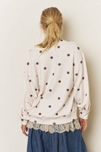 Load image into Gallery viewer, POLKA DOT LONG SLEEVE TEXTURED KNIT TOP
