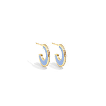 Load image into Gallery viewer, Small Colorful Pavé Hoops
