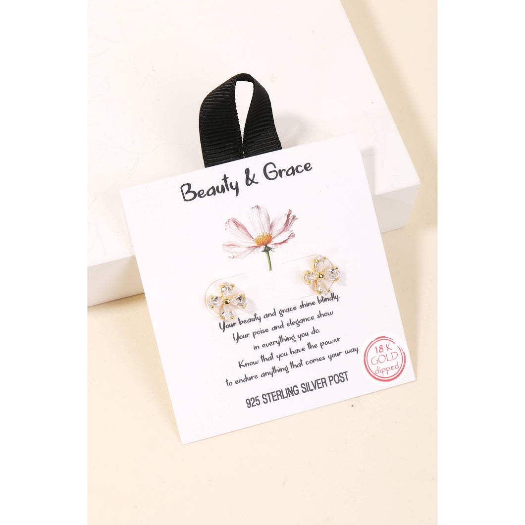 Gold Dipped Flower Stud Earrings