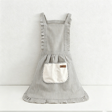 Load image into Gallery viewer, Striped Princess with Towel Pocket  Apron  - Polyester Backband Kitchen Apron

